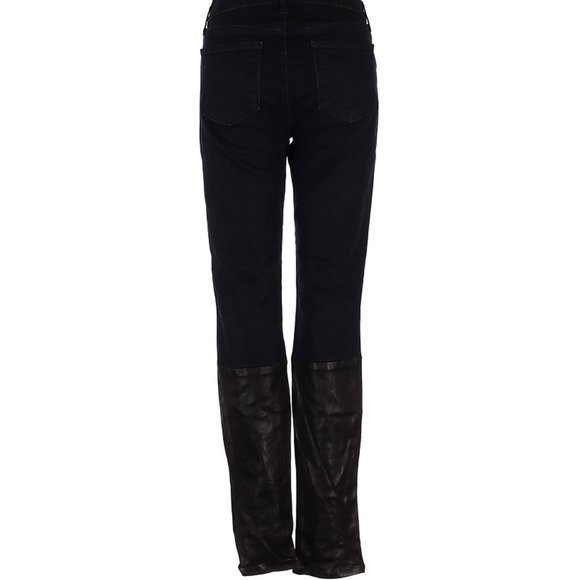 J Brand Jeans Black Blue Straight Leg Mid Rise Waist Size 27 #432 - Picture 3 of 3